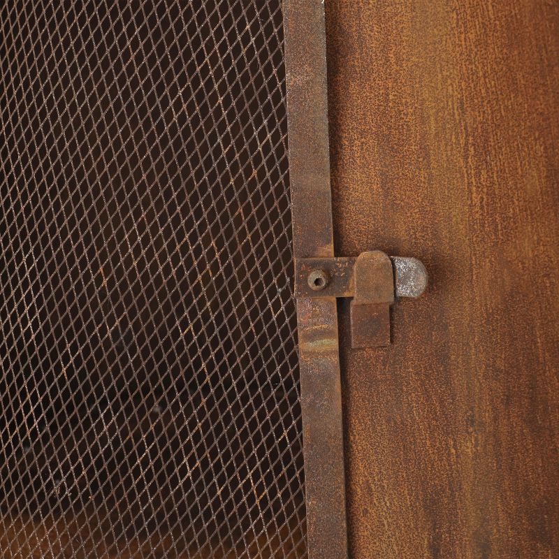 Sunnydaze Outdoor Backyard Large Freestanding Oxidized Steel Wood-Burning Fire Pit Chiminea - 70" - Rust Finish