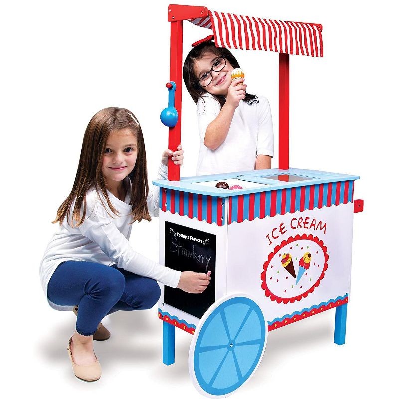 Svan Ice Cream Cart for Kids, Wood Playstand