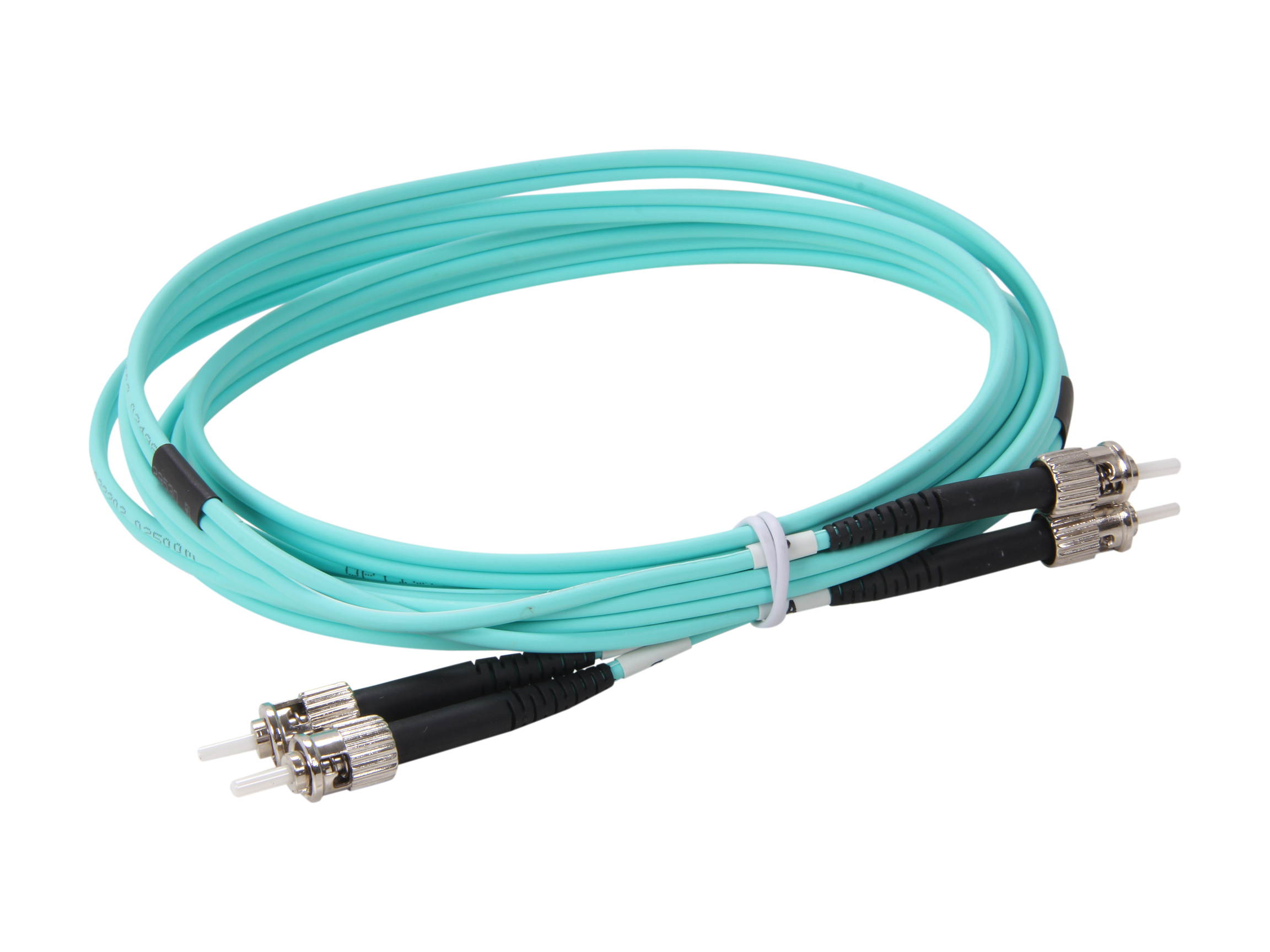 Coboc CY-OM3-ST/ST-3 9.84 ft. 10Gb Fiber Optic Cable, ST/ST, Multi Mode, Duplex (50/125 Type) - Aqua