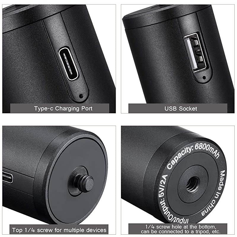 BG2 6800mAh Power Bank Hand Grip for Sony RX100 VII Canon G7X Mark III Compact Digital Cameras GoPro 8 7 6 5 Action Cameras DJI OSMO Pocket and iPhone 11 Samsung Google OnePlus Smartphones