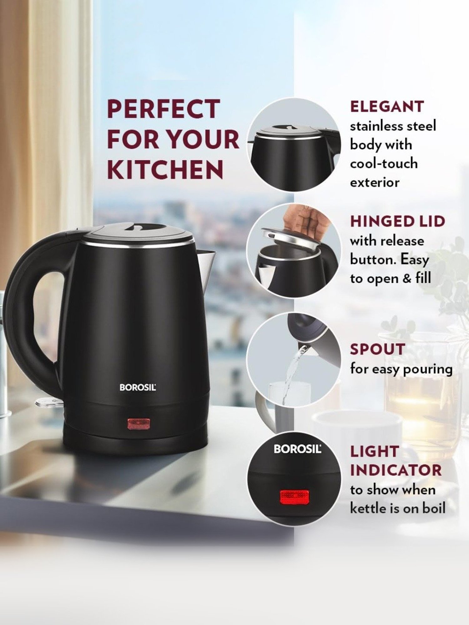 Pigeon by Stovekraft Swift Multi Cook Kettle 1.5L (Blue)