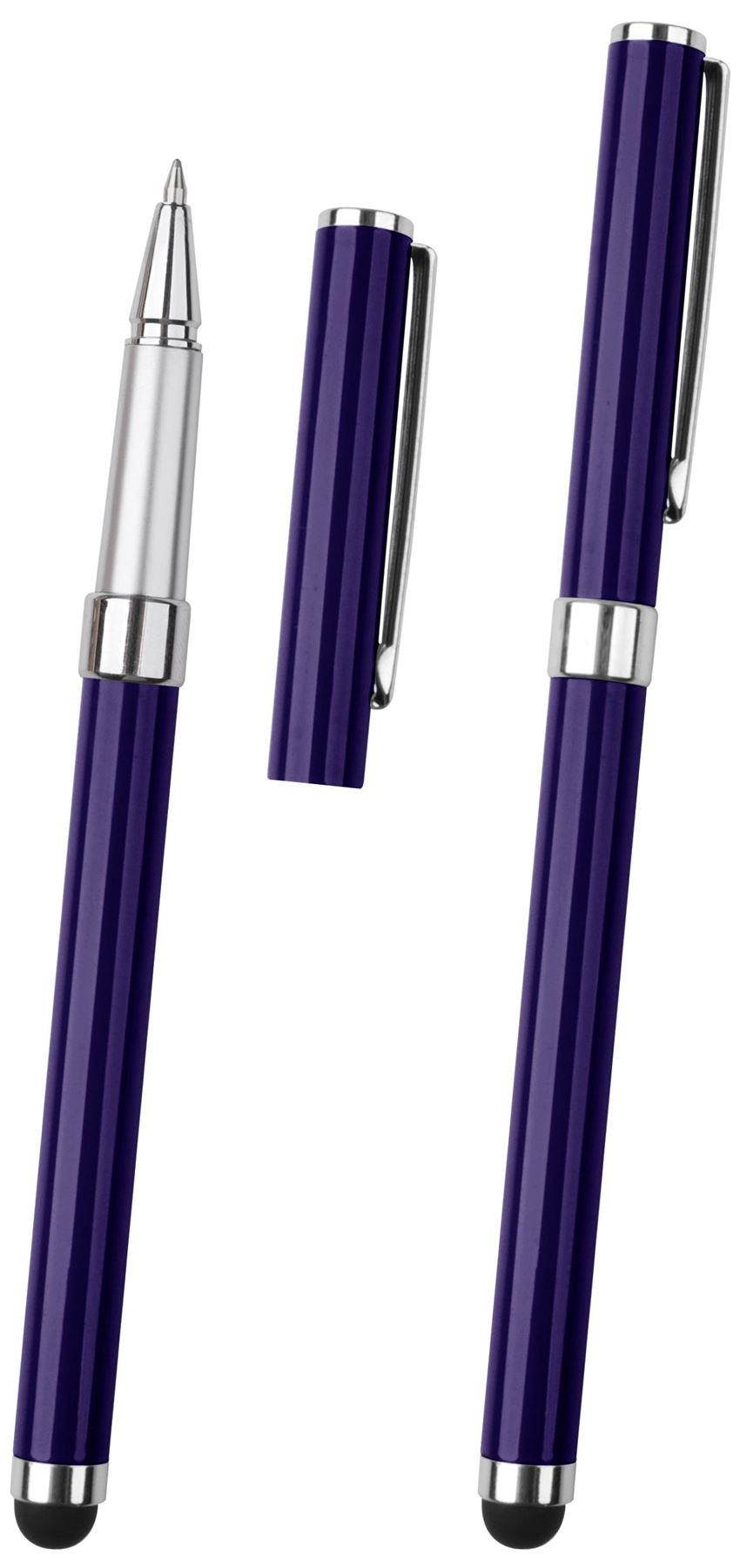 Hellfire Trading 2x Blue Pro Stylus with BallPoint Pen ULTRA-SMOOTH Rubber Tip Tablets iPad