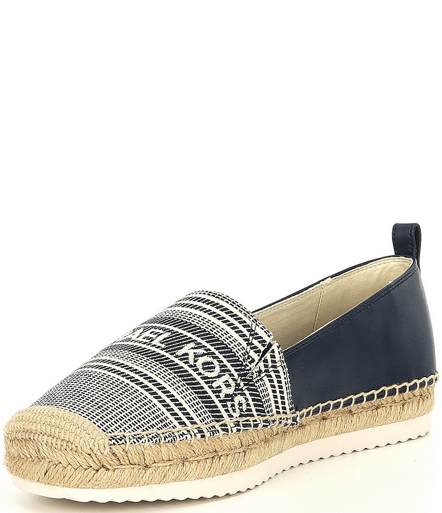 MICHAEL Michael Kors Lenny MK Logo Stripe Jacquard Espadrilles
