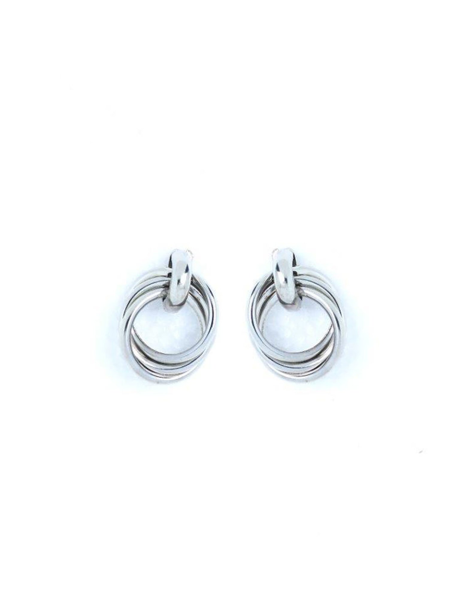 VOJ Silver Plated Circluar Studs Earring for Women