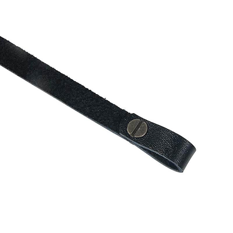 Shoulder Neck Replacement Strap Genuine Leather Handmade Thin Sling Belt Universal for Adults Hunting Bird Watching Black