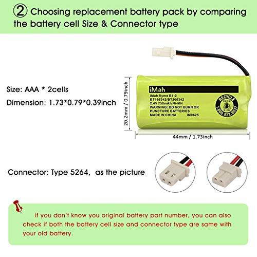 Ryme B12 BT166342 BT266342 BT183342 BT283342 Cordless Phone Batteries Compble with Vtech CS6114 CS6429 CS67192 ATT EL5210 EL51203 Handset Telephone Pack of 3