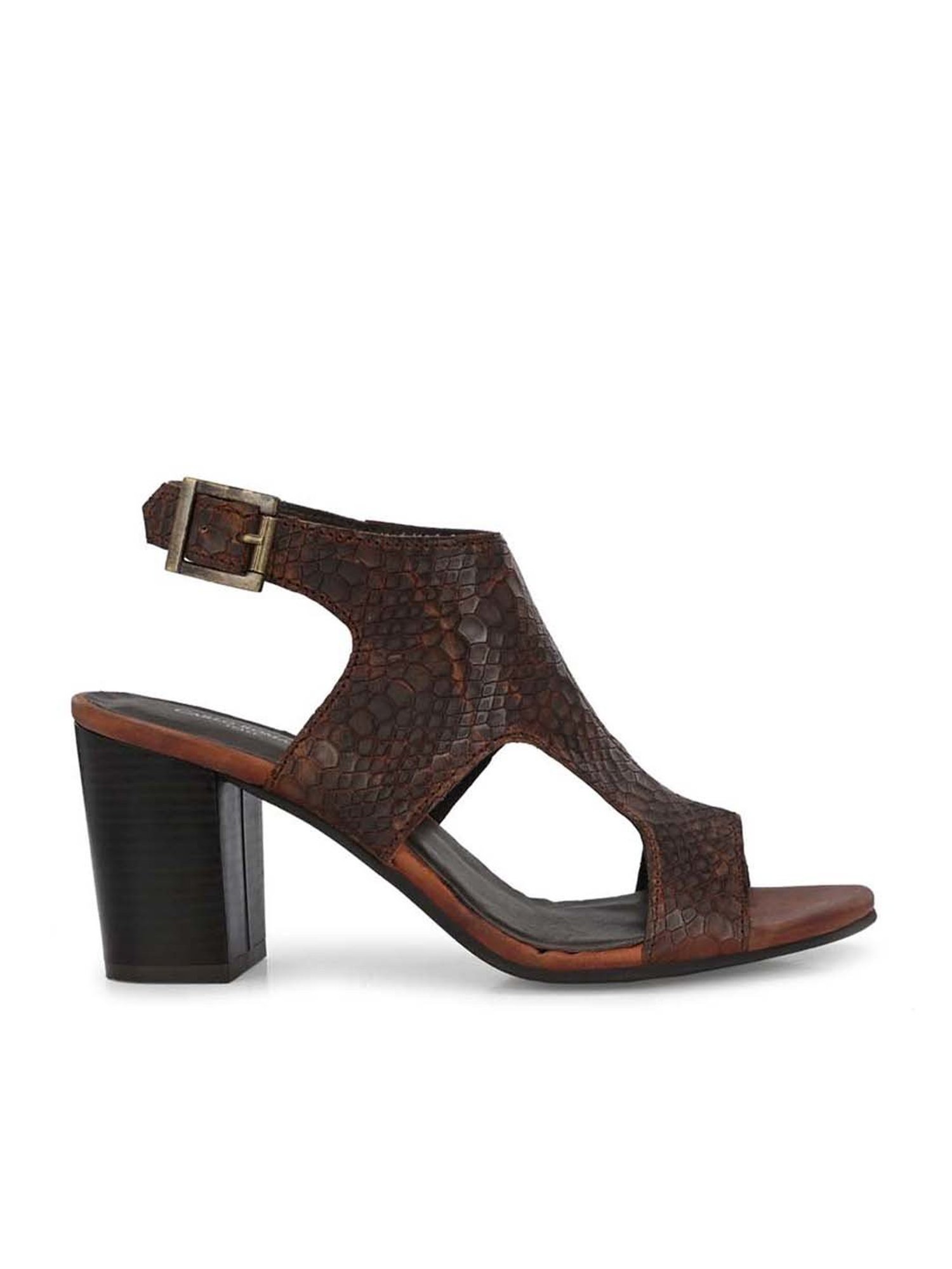 Carlo Romano Women's Brown Ankle Strap Sandals