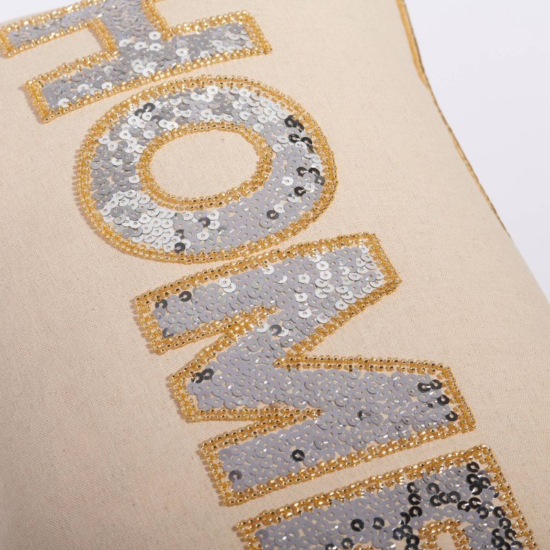 12"x20" Sparkle Lumbar Throw Pillow Khaki - Sure Fit