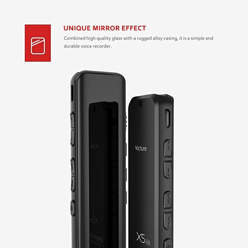 Digital Voice Recorder 8GB Mini Dictaphone with Voice Activated Recorder for Lectures Meetings Interviews MP3 Music Recording Playback, Built-in Microphone, Rechargeable Batteries (X5-A)