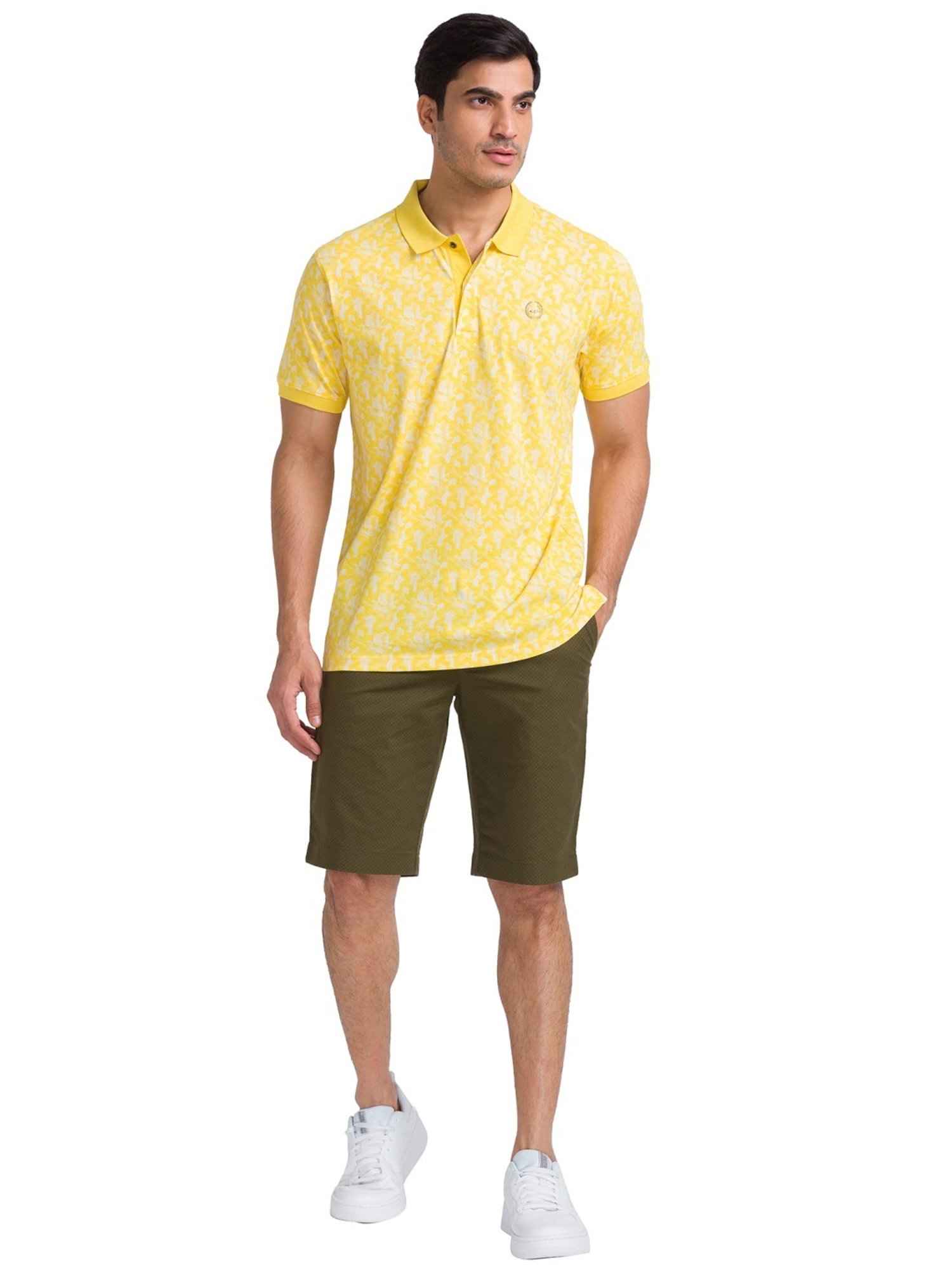 ColorPlus Brown Contemporary Fit Printed Shorts