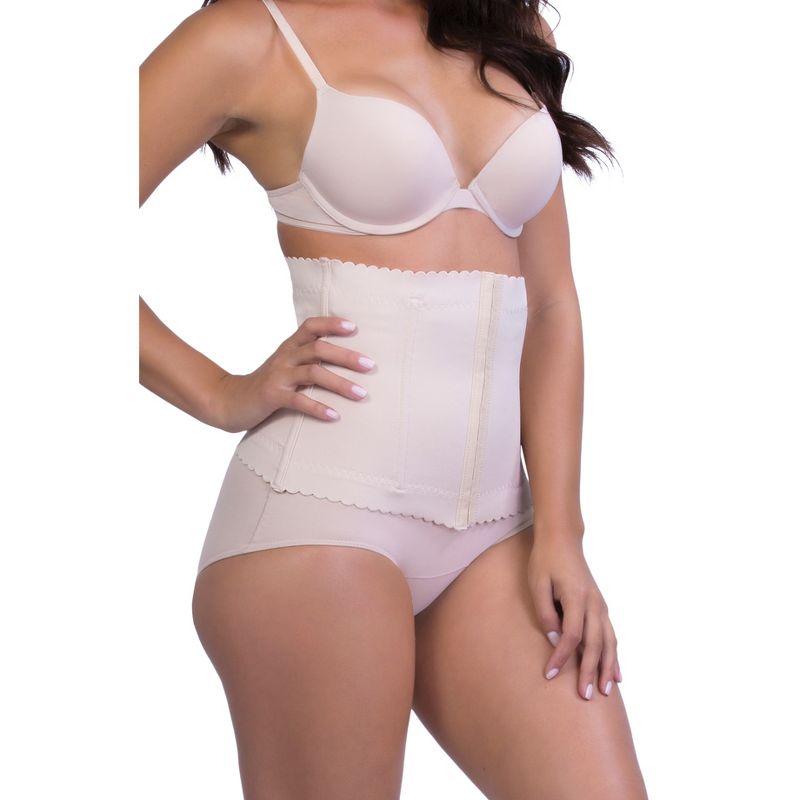 Post-pregnancy Scalloped Corset -  Belly Bandit Basics by Belly Bandit Beige Nude M