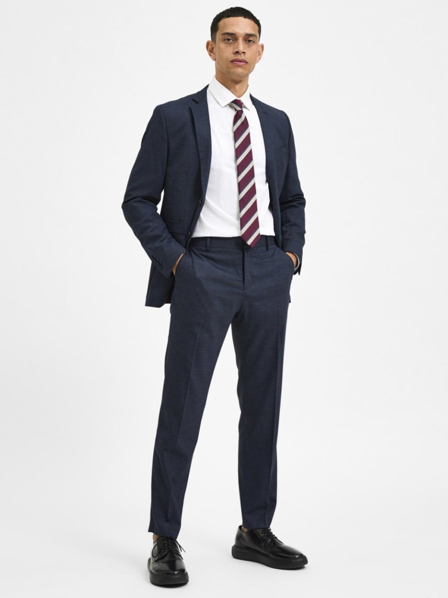 SELECTED HOMME Sky Captain Slim Fit Self Pattern Trousers