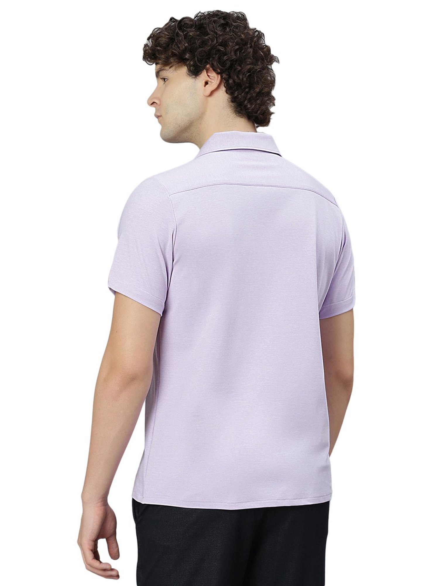 Slowave Light Purple Regular Fit Shirt