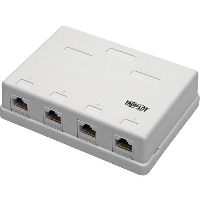 Tripp Lite Cat6 Surface-Mount Box 4-Port Unshielded 110 Idc Punchdown Rj45