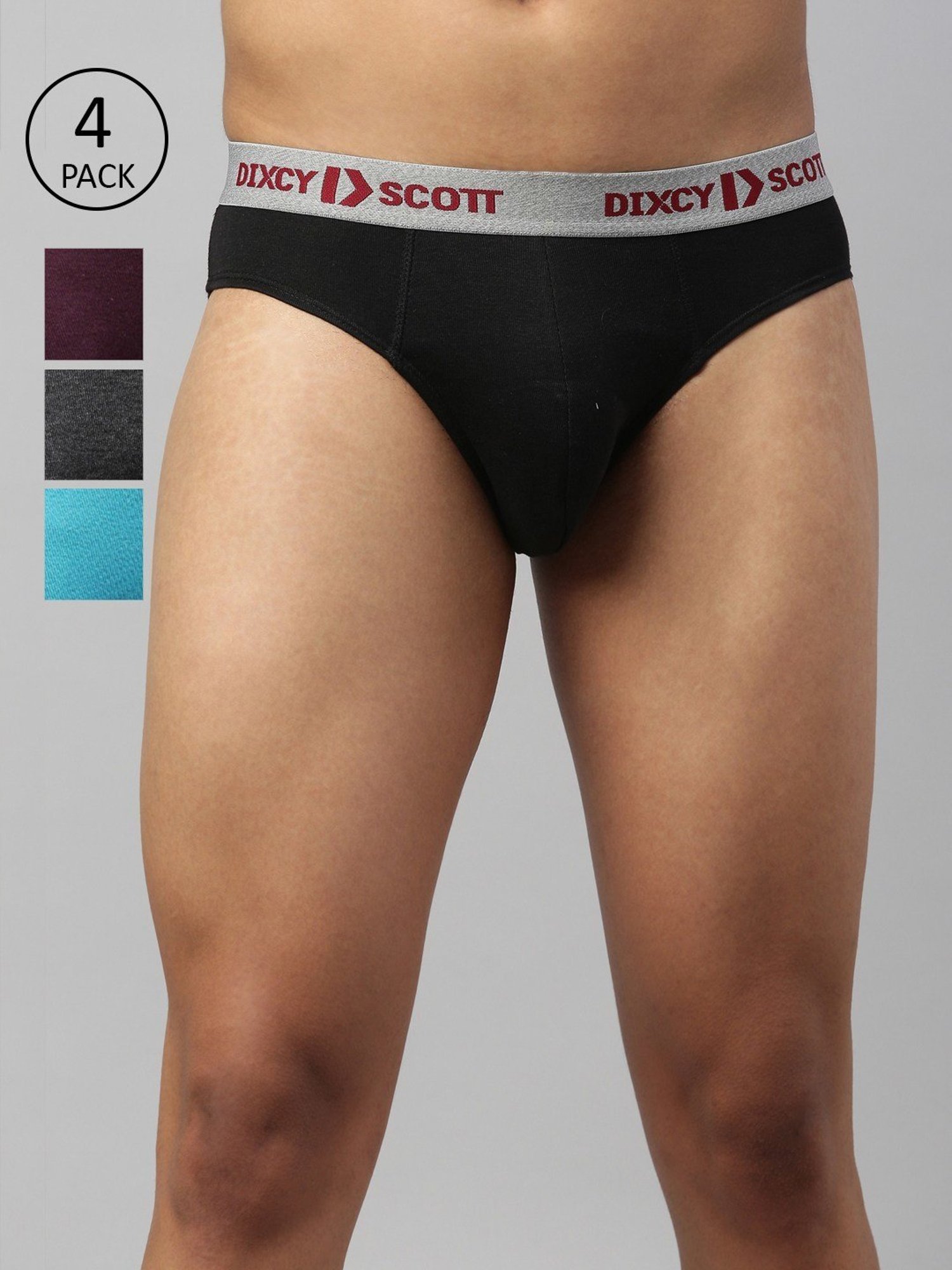 Dixcy Scott Maximus Multi Cotton Regular Fit Briefs - Pack Of 4
