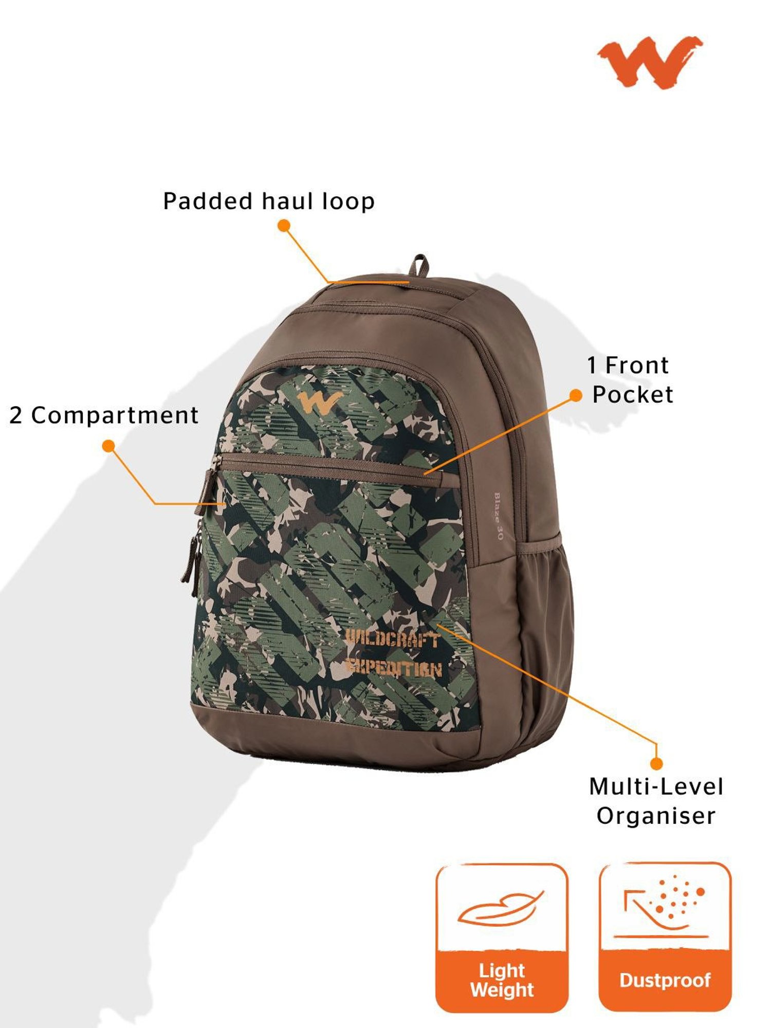 Wildcraft Blaze 30 Brown Backpack