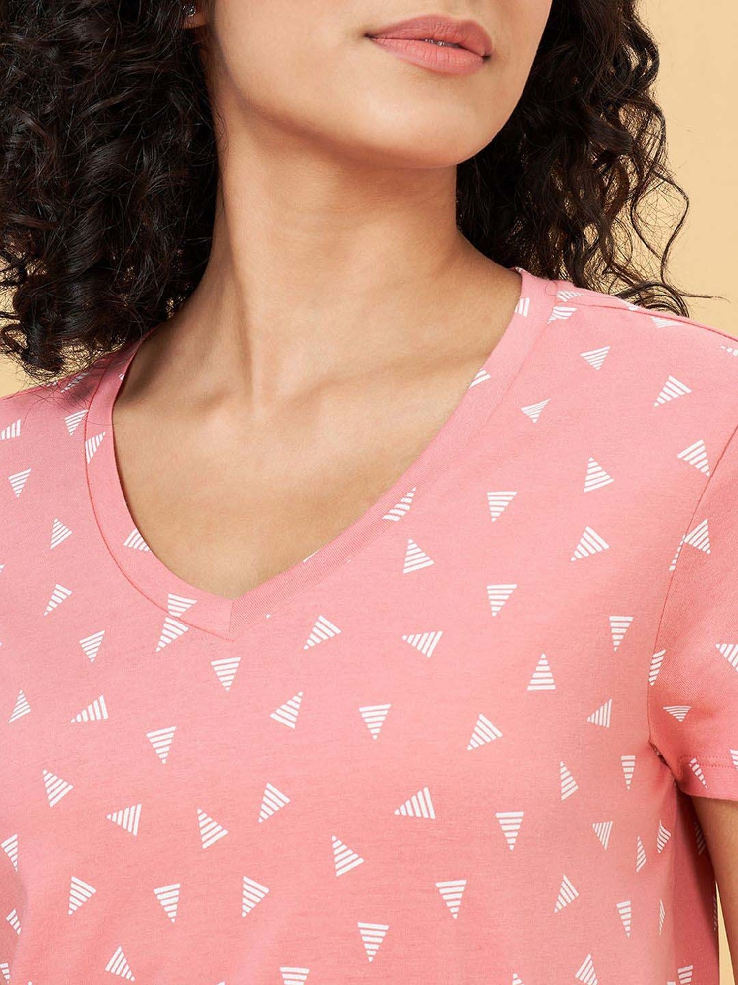 Dreamz by Pantaloons Pink Cotton Printed T-Shirt