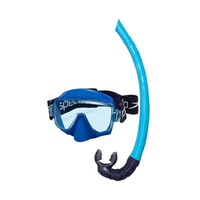 Speedo Adult Travel Dive Mask & Snorkel Set - Blue/Celeste