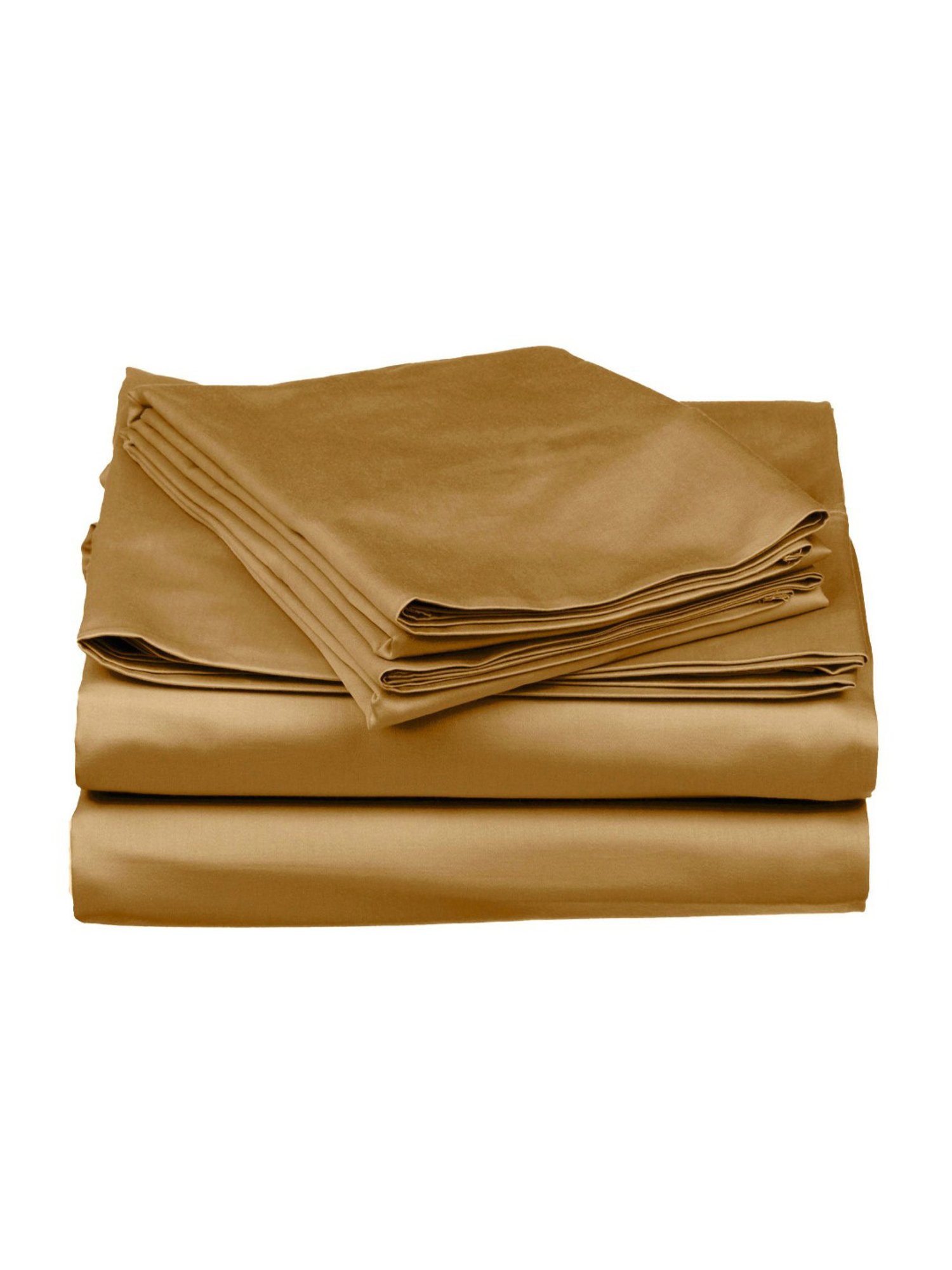 Stoa Paris Eternal Glow Gold 300 TC Polyester Single Bedsheet with Pillow Cover