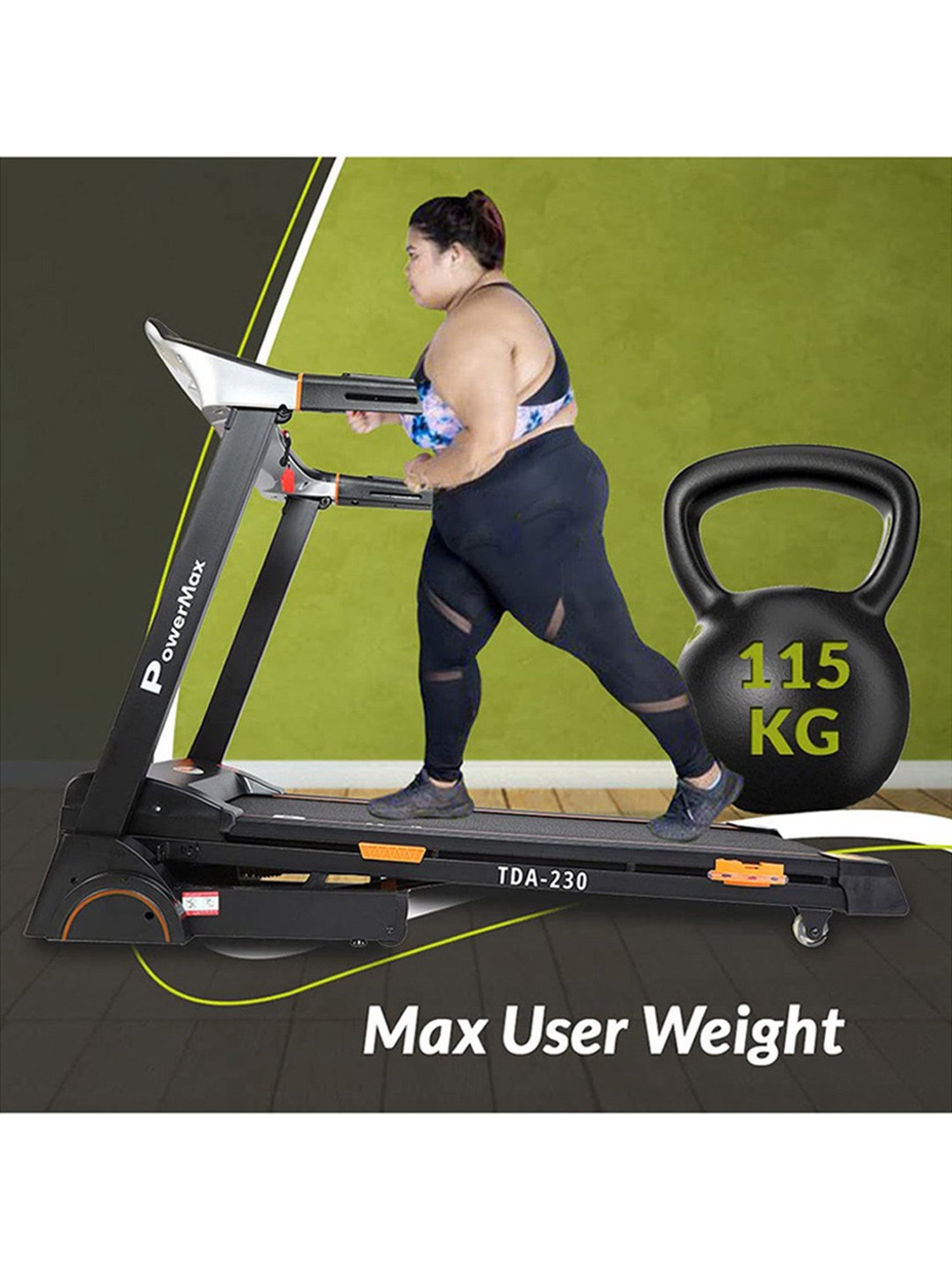 PowerMax Fitness TDA-230 4HP Peak Treadmill (Black)