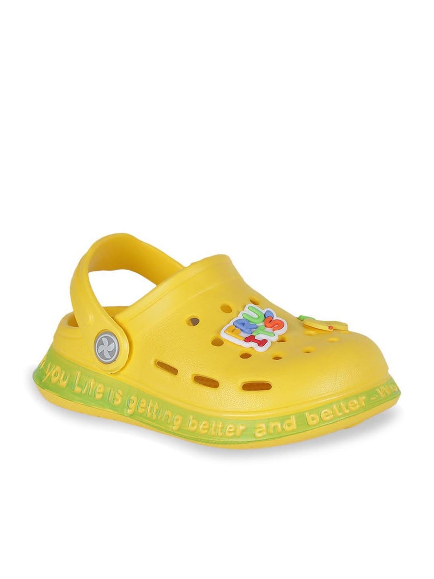 Passion Petals Kids Yellow Sling Back Clogs