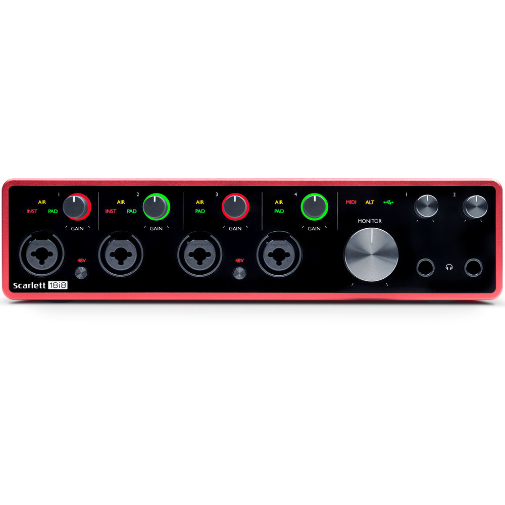 Focusrite Scarlett 18i8 USB Audio Interface (3rd Gen) Bundle with 4x XLR-XLR Cable