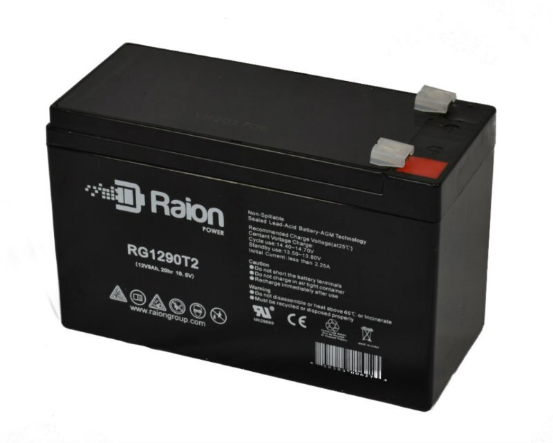 Raion Power 12V 9Ah Replacement Battery With T2/F2 Terminals For CSB UPS12540 - 6 Pack