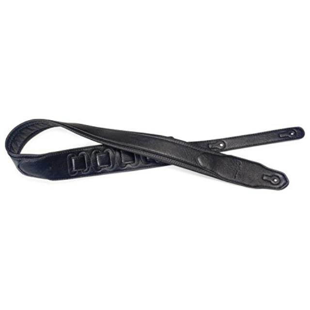 stagg spfl 40 blk padded leather style guitar strap, black