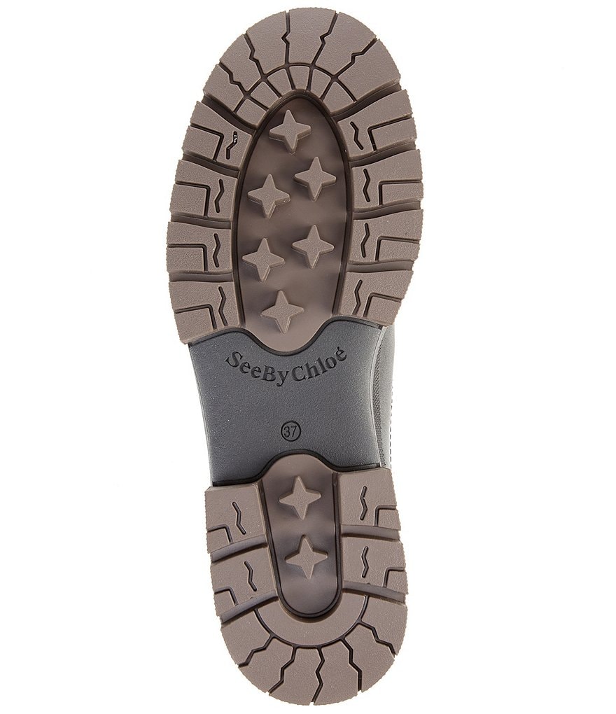 See by Chloe Calf Casside Leather Lug Sole Booties