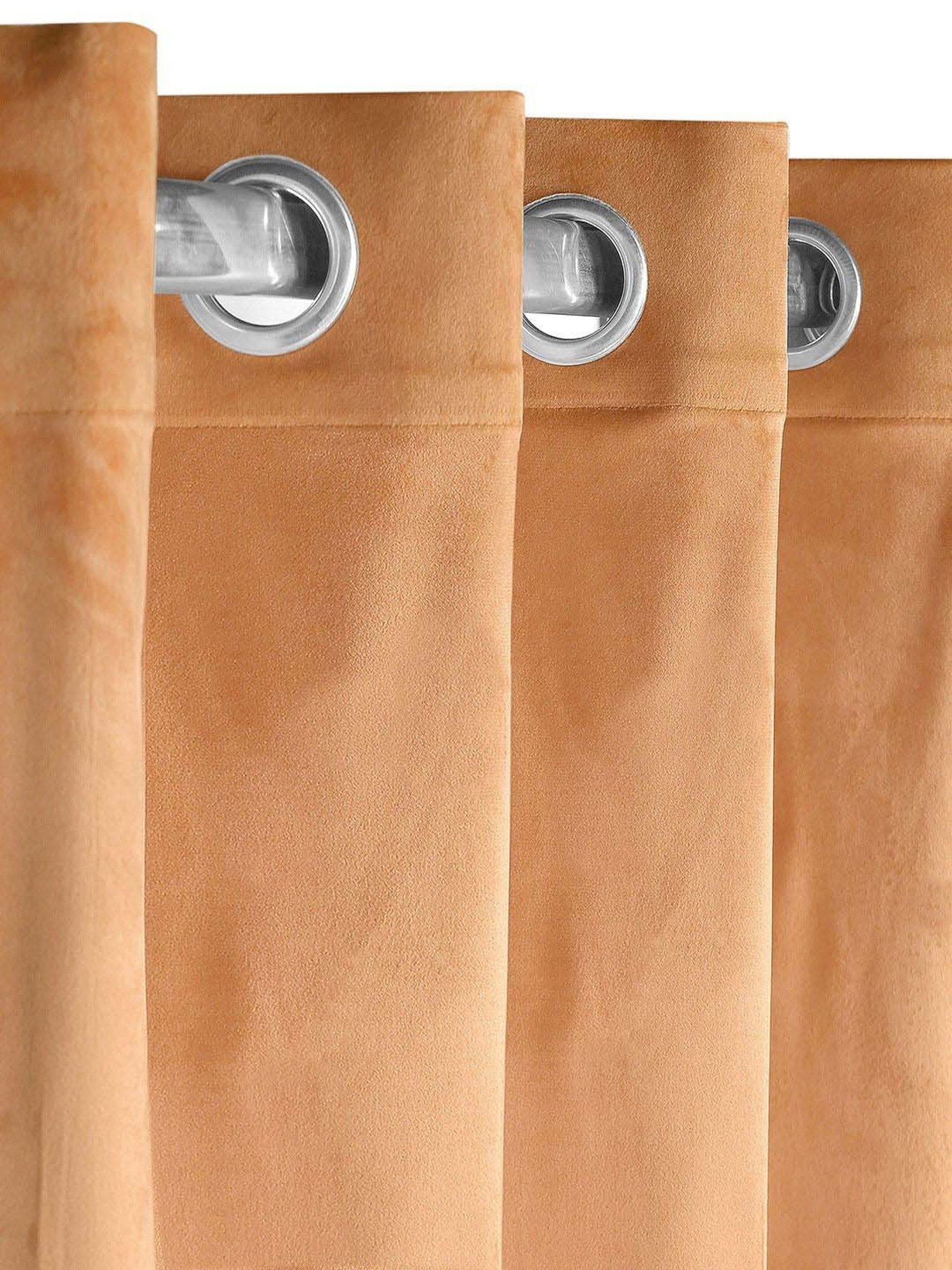 Saral Home Easy Living Orange Polyester 224 GSM Velvet Curtain