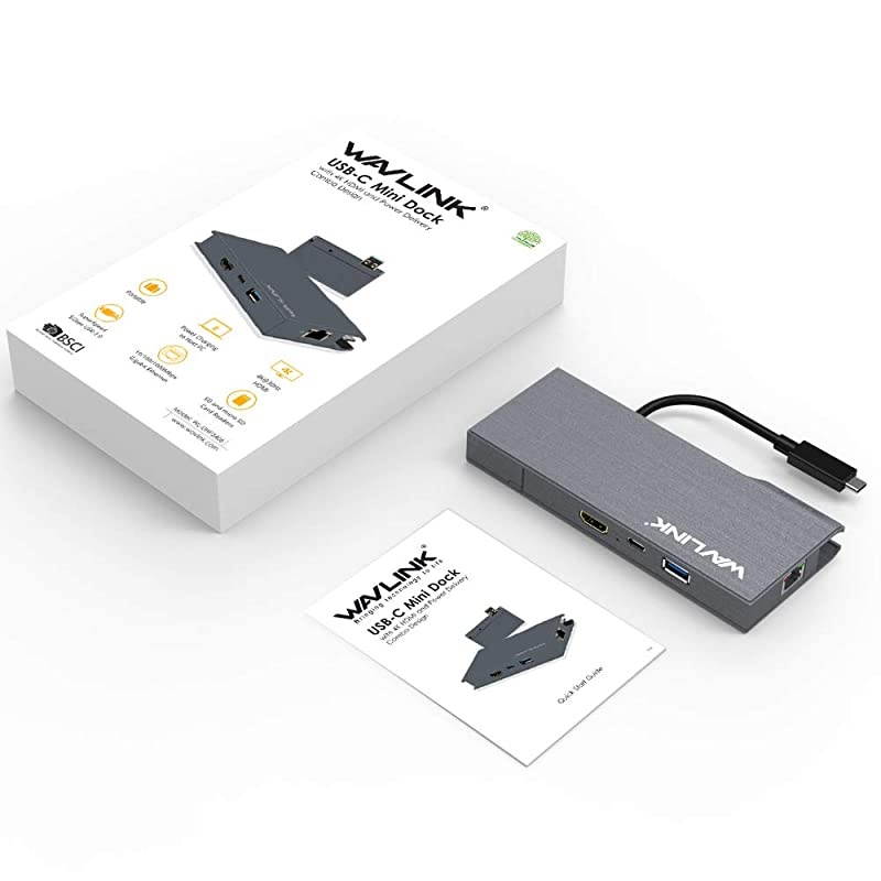 USB C Hub 4K HDMI Docking Stations7in1 Type C Mini Dock Adapter with 60W PD ChargingRJ45 Gigabit EthernetUSB 30Removable SD Card Reader for MacBook Pro and Type C Windows Laptops