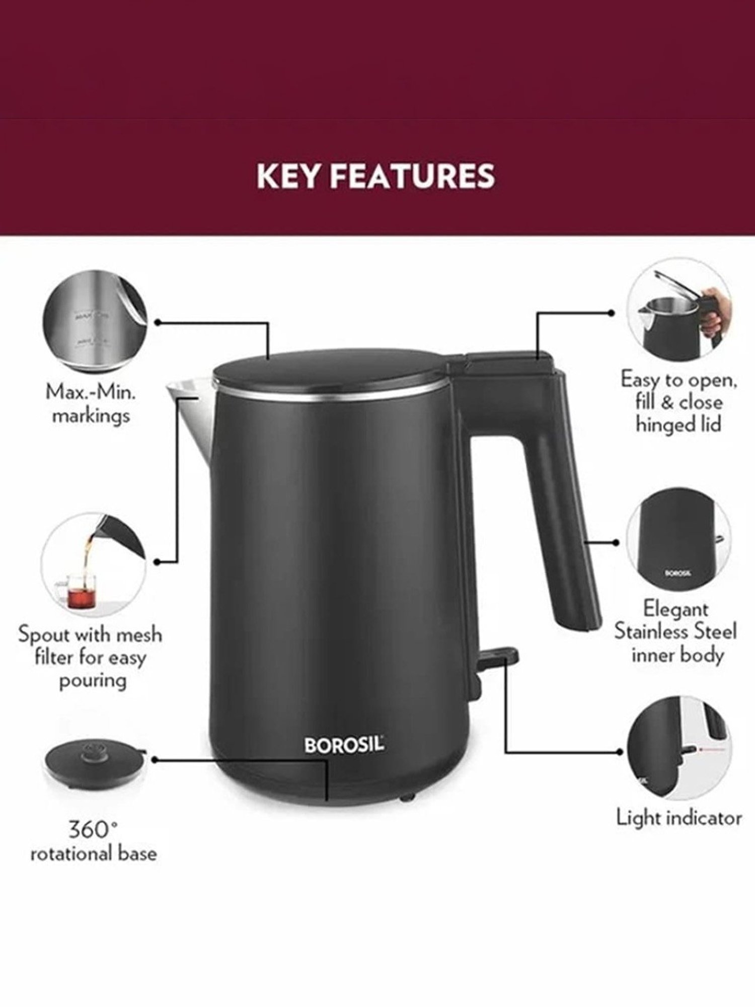 Pigeon by Stovekraft Swift Multi Cook Kettle 1.5L (Blue)