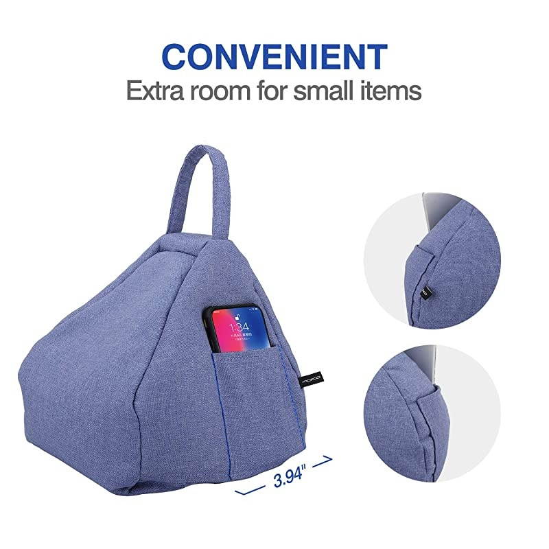 Tablet Pillow Stand Tablet Lap Pillow on Bed Sofa Soft Cushion Holder for Phones Tablets Up to 11quot Fit with iPad 102quot 2019 iPad Air 3 2 iPad Pro 11 202010597 Mini 5Mini 4 Denim Blue