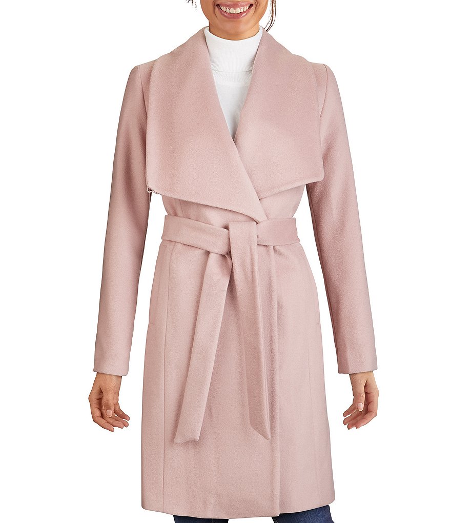 Kenneth Cole New York Short Water-Resistant Stand Collar Hooded Long Sleeve Chevron Puffer Jacket