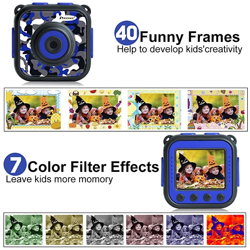 Upgraded]  Kids Waterproof Camera Action Video Digital Camera for Kids 1080 HD Children Toddler Camera for Girls Toys Gifts Build-in Game(Pink)