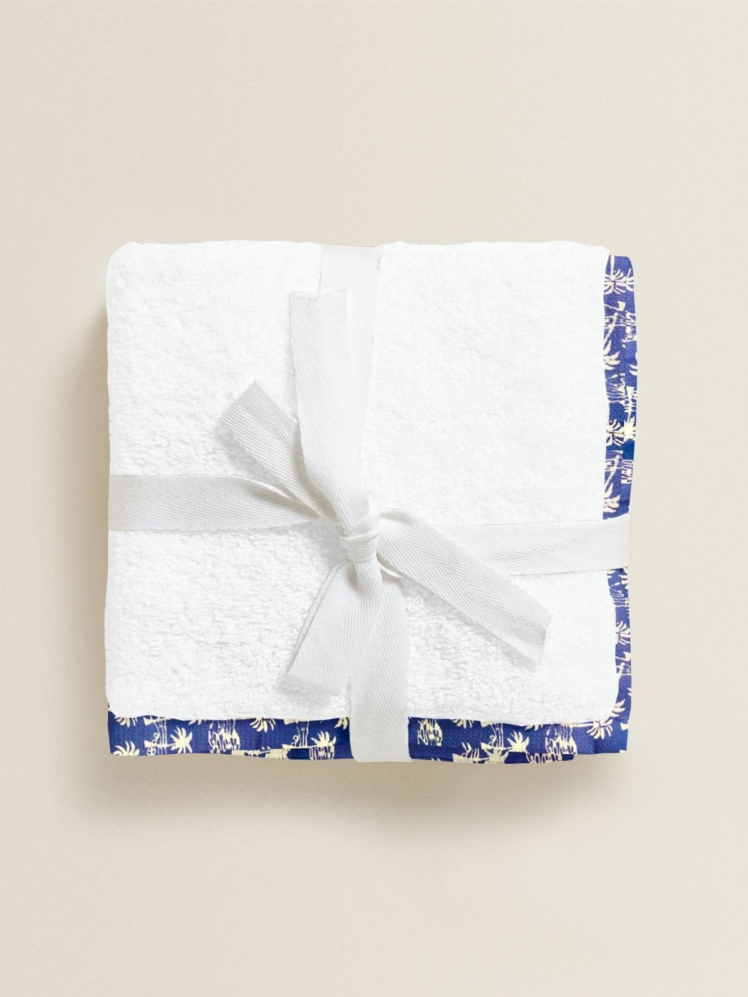 The Baby Atelier White & Blue Junior Towel
