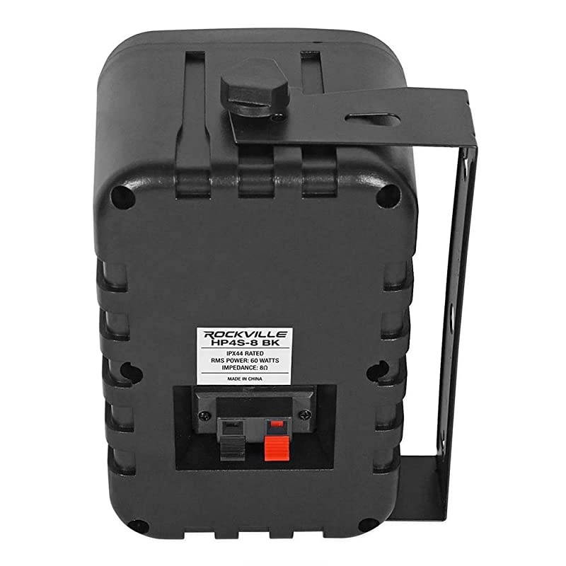 2)  HP4S-8 BK 4" Outdoor/Indoor Swivel Home Theater Speakers in Black, 4 inch 8 Ohm