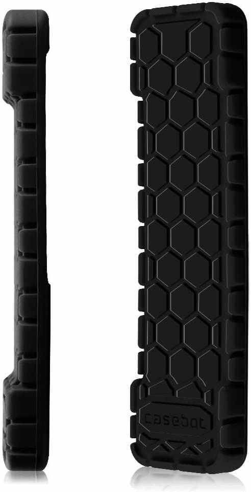 Fintie Protective Case for Apple TV 2 3 Remote Controller - CaseBot (Honey Comb Series) Light Weight (Anti Slip) Shock Proof Silicone Sleeve Cover, Black