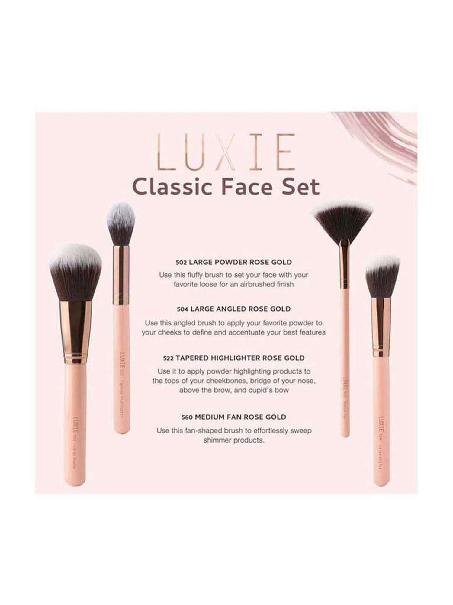 Luxie Rose Gold Classic Face Brush Gift Set