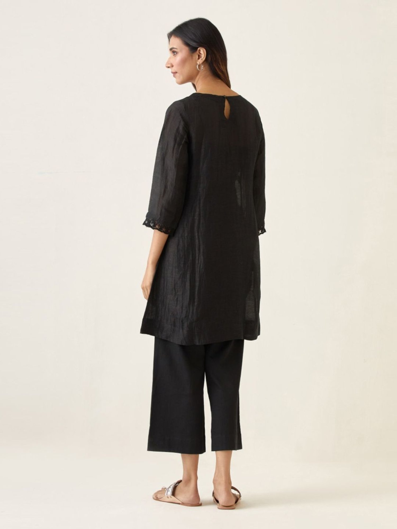 Vinusto Black & Lemon Yellow Summer Nostalgia Kurta with Pant and Dupatta with Slip