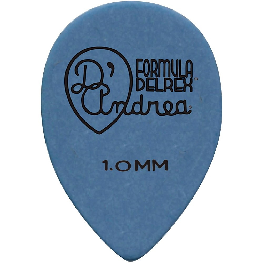 D'Andrea 358 Small Delrex Delrin Guitar Picks Teardrop - One Dozen Blue 1.0 mm