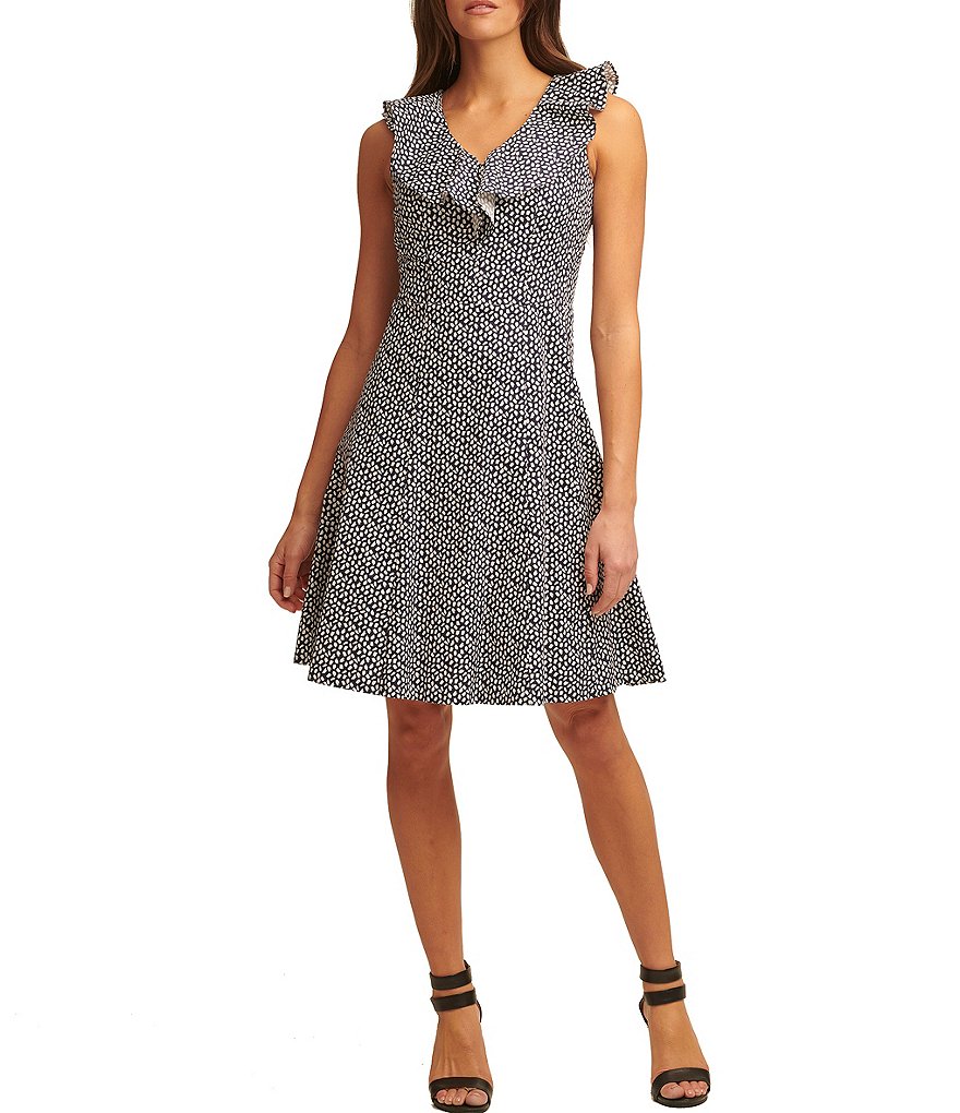 Eliza J Mock Halter High Neck Tiered Midi Dress