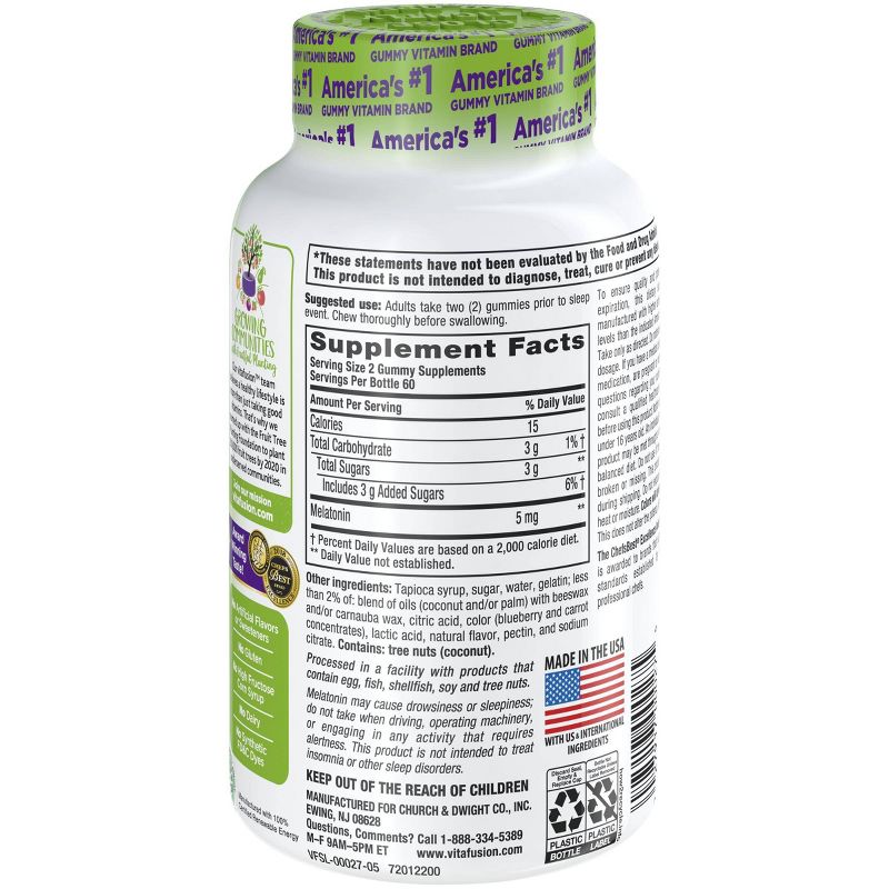 Vitafusion Extra Strength Melatonin Vitamin Gummies - Blackberry - 120ct