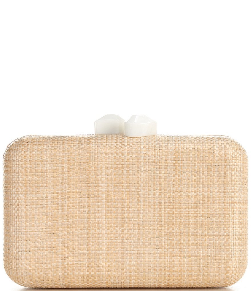 Kate Landry Straw Minaudiere Clutch Bag