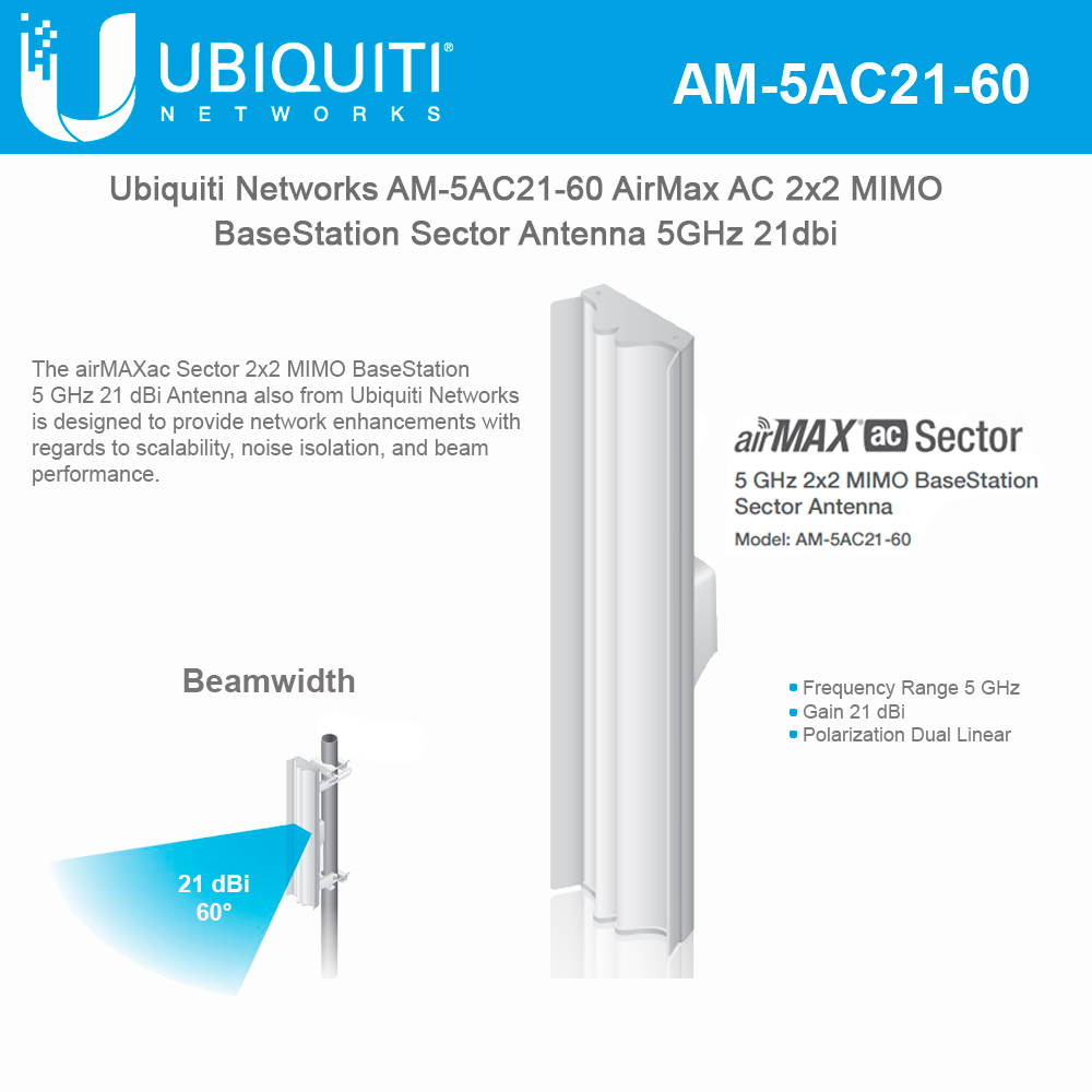 Ubiquiti AM-5AC21-60 AirMax 5GHZ AC Sector Antenna60 degrees