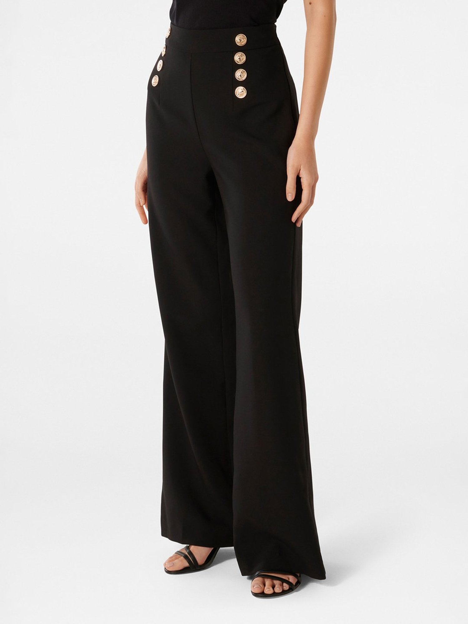 Crozo By Cantabil Black Checks Regular Fit Mid Rise Trousers