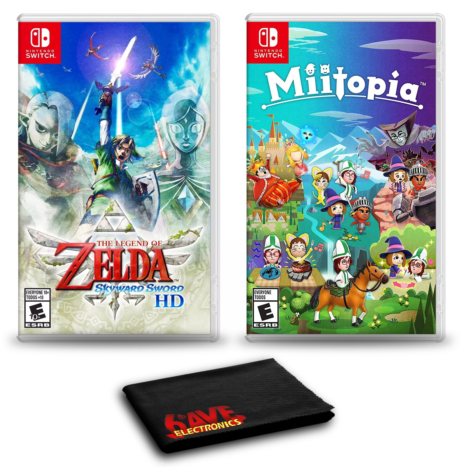 The Legend of Zelda: Skyward Sword HD and Miitopia - Two Game Bundle For Nintendo Switch