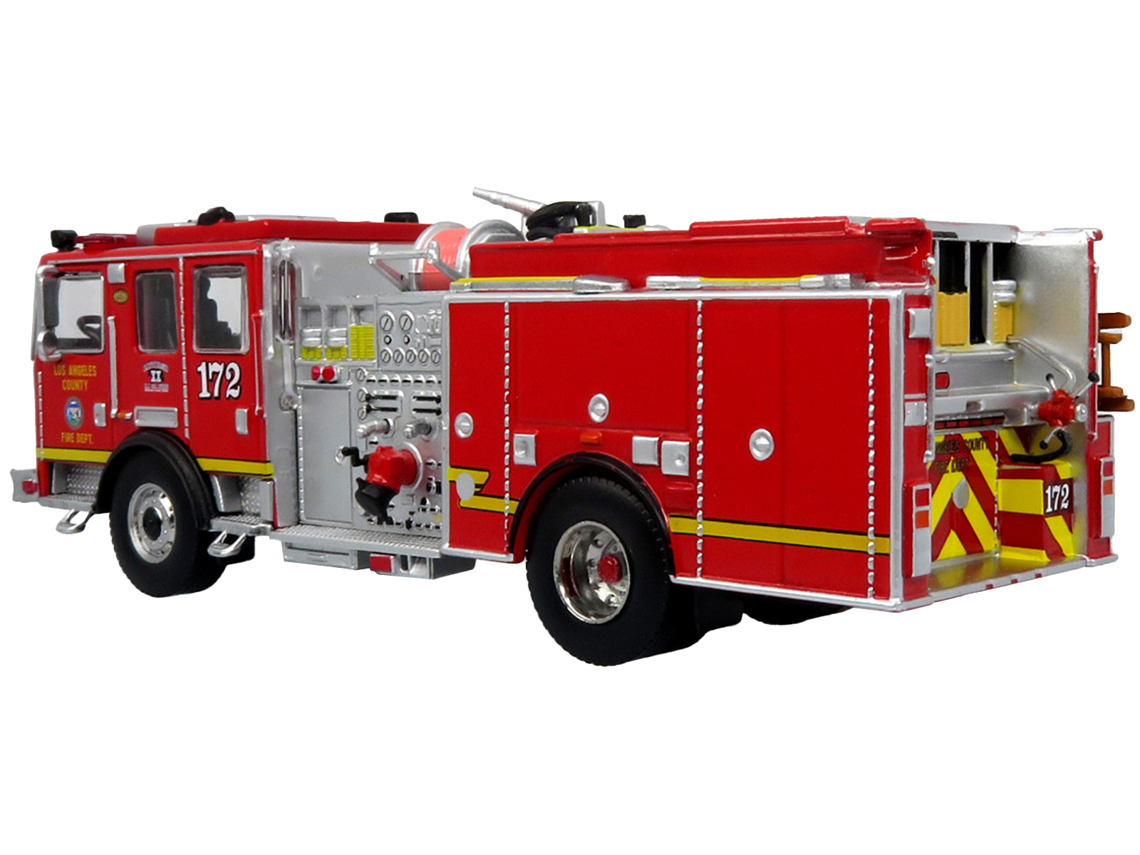 1973 Ward LaFrance Fire Engine "Los Angeles County Fire Department Engine 51" Red "5 Alarm" Series Limited Edition 1/87 (HO) Diecast Model by Iconic Replicas