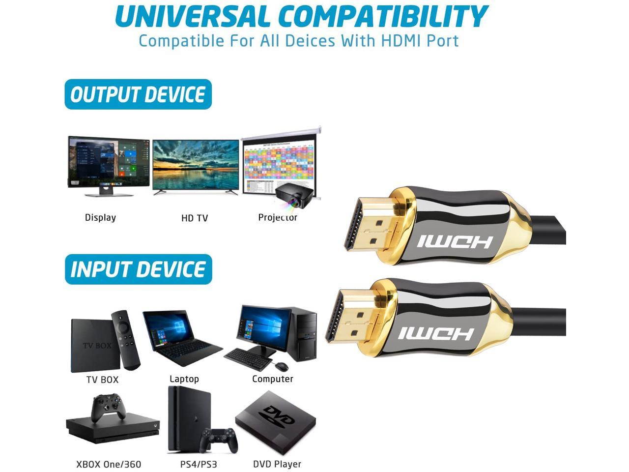 SA Ultra High Speed hdmi cable 6ft 4k HDMI cables support Ethernet ,3D,4K,18gbps and Audio Return (ARC)CL3 function and with 24k golden plated connector - Full Hd [Latest Version] - OEM