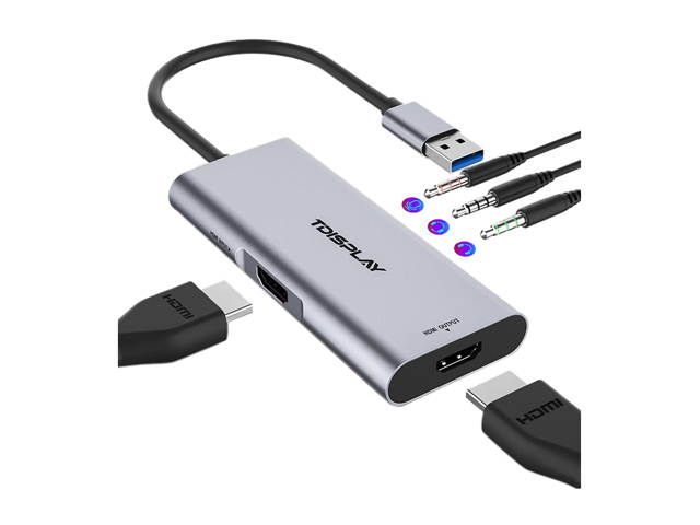 TDisplay HDMI Video Game Capture Card 4k Capture Card, USB 3.0 Adapter Video and Audio Grabber, Professional Live Streaming and Record to PC for Games, Teaching, Video Conference or Broadcast Live